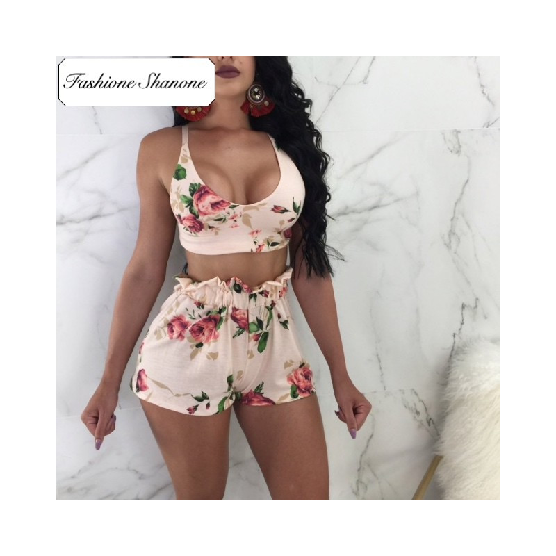 Fashione Shanone - Limited stock - Floral crop top and shorts set