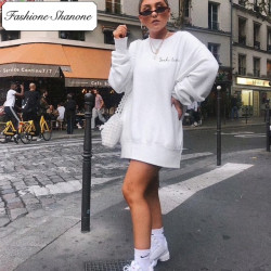 Fashione Shanone - Stock limité - Robe sweat blanche