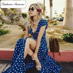 Fashione Shanone - Limited stock - Polka dot maxi dress