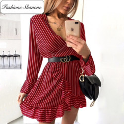 Fashione Shanone - Limited stock - Stripped wrap dress