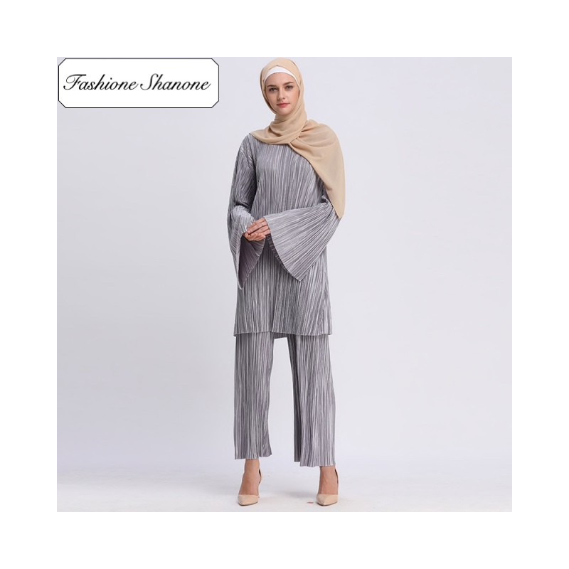 Fashione Shanone - Wide gray muslim set