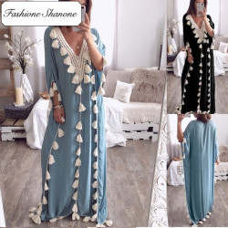 Fashione Shanone - Boho maxi dress with tassel