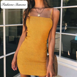 Fashione Shanone - Yellow skinny dress
