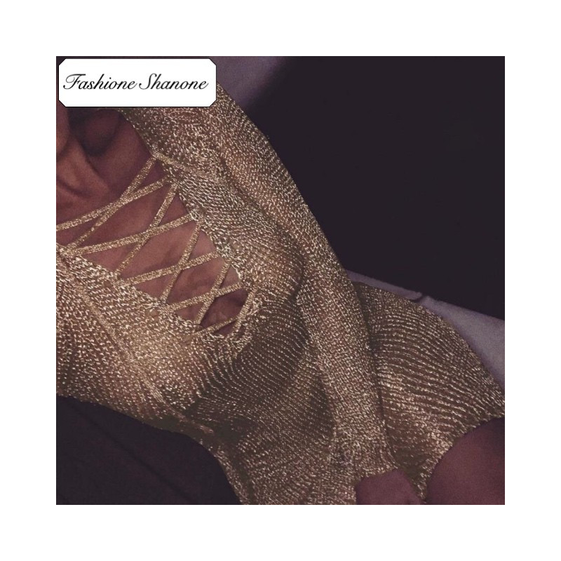 Fashione Shanone - Golden knit dress