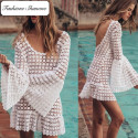 Backless transparent beach dress