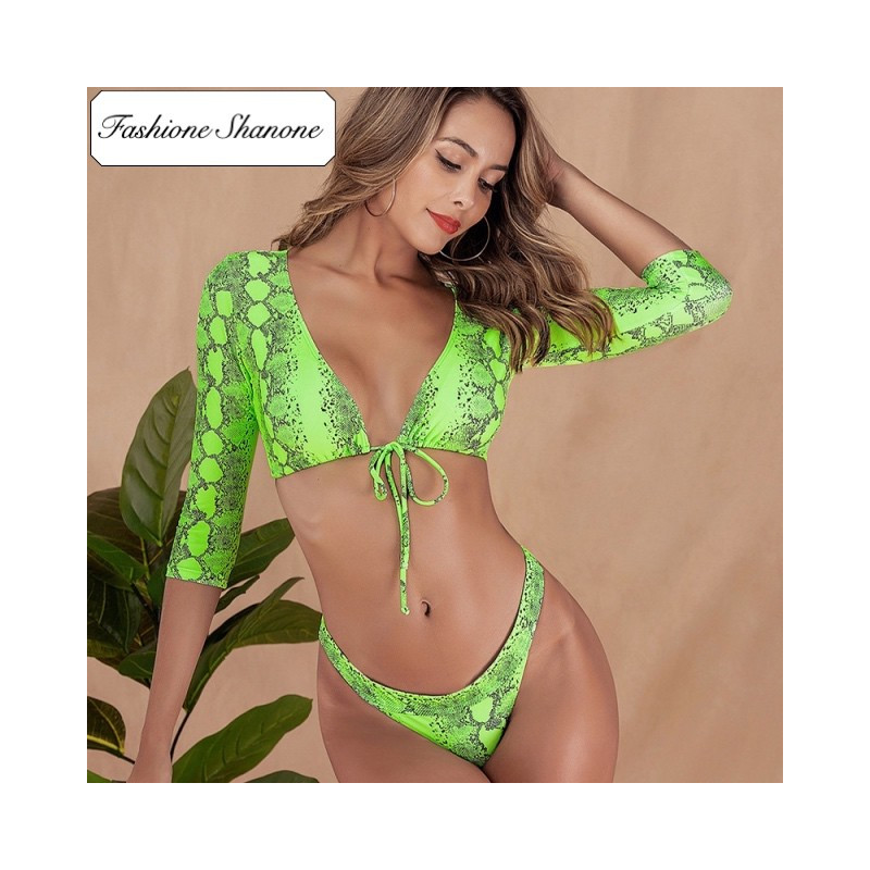Fashione Shanone - Neon green snake bikini