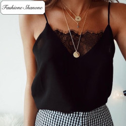 Less than 10 euros - Straps top with lace