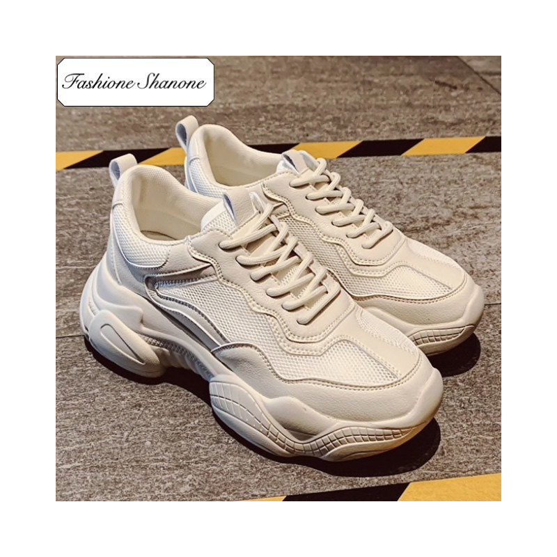Fashione Shanone - Thick soles beige sneakers