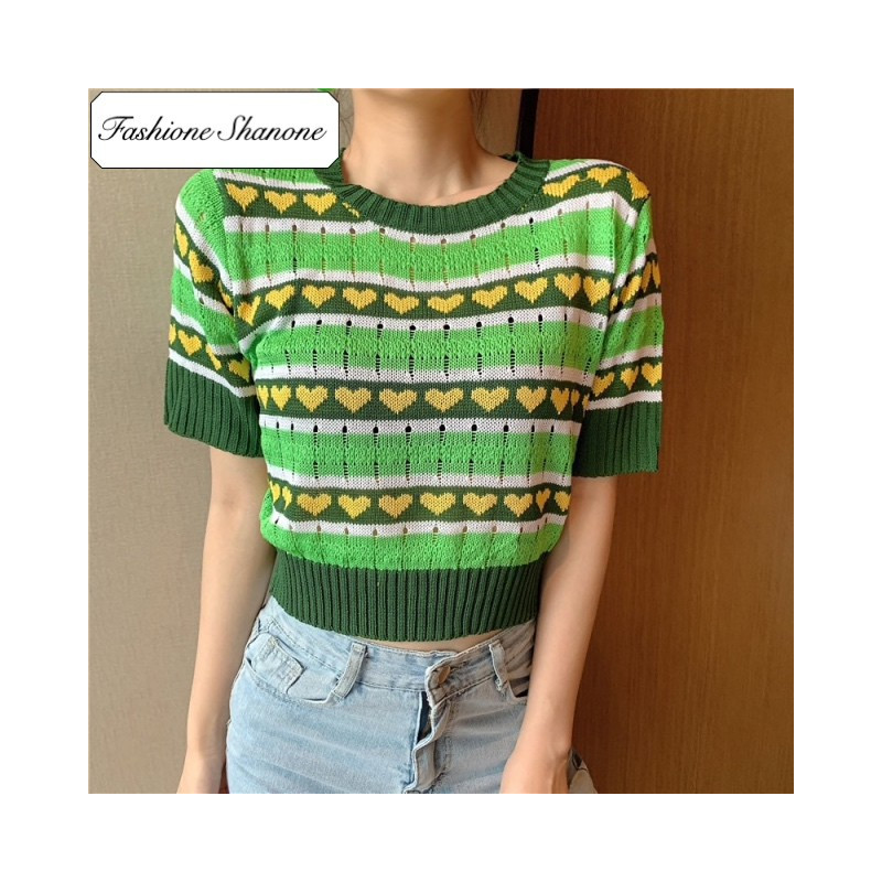 Fashione Shanone - Green short sleeves sweater