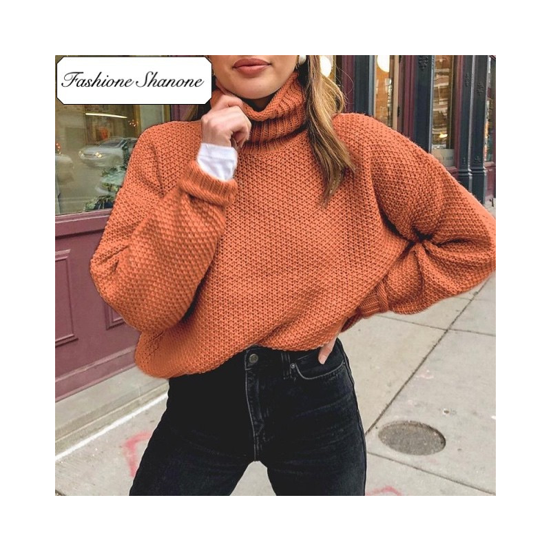 Fashione Shanone - Orange turtleneck sweater