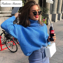 Fashione Shanone - Blue turtleneck sweater