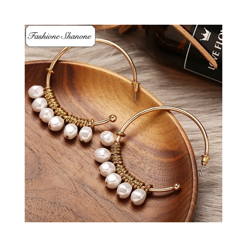 Fashione Shanone - Creole earrings with pearls