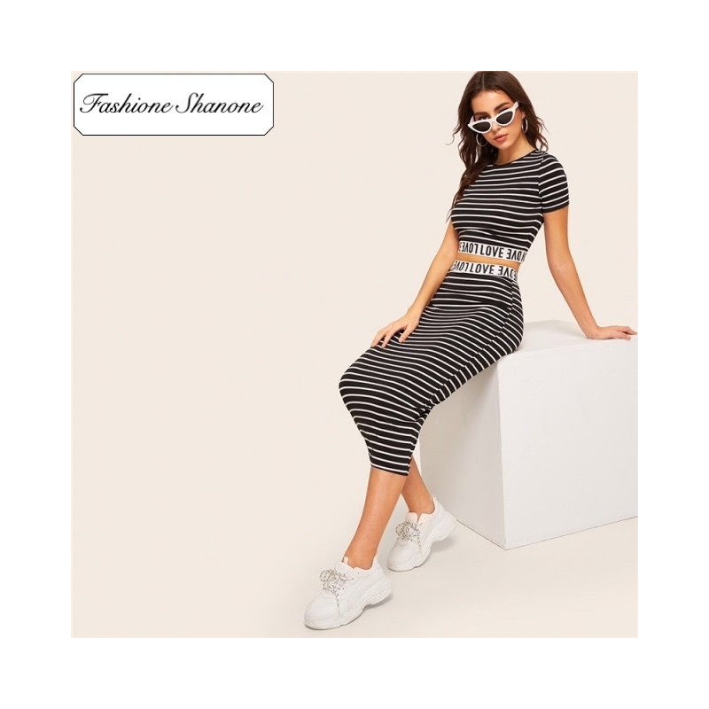 Fashione Shanone - Long skirt and crop top set