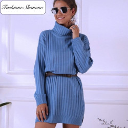 Fashione Shanone - Turtleneck sweater dress