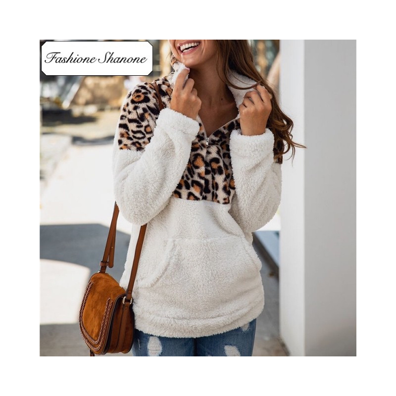 Fashione Shanone - Leopard and beige fleece