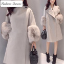 Fur sleeves coat