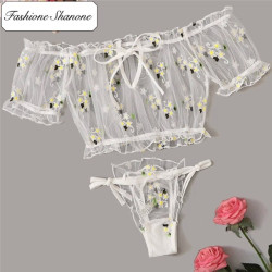Fashione Shanone - Ensemble lingerie top et string fleurie