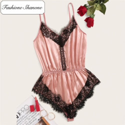 Fashione Shanone - Pyjama combi-short satin rose
