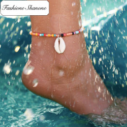 Fashione Shanone - Bracelet de cheville perles et coquillage
