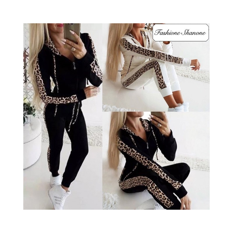 Fashione Shanone - Leopard patchwork tracksuit
