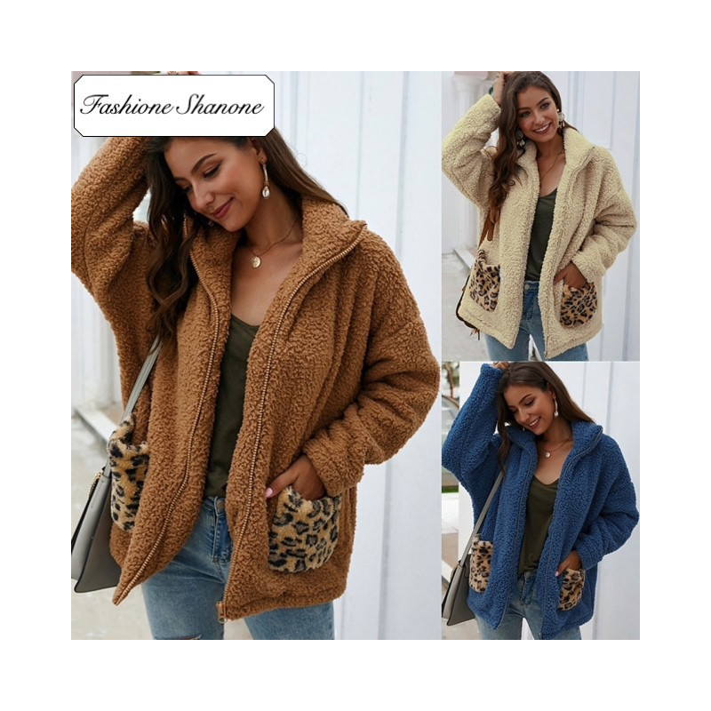 Fashione Shanone - Fleece jacket with leopard pocket