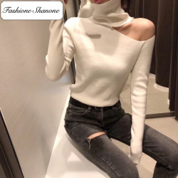 Fashione Shanone - Turtleneck off shoulder sweater