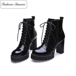 Fashione Shanone - Patent boots with heels