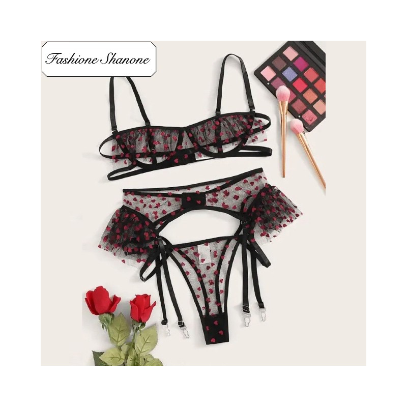 Fashione Shanone - Small hearts lace lingerie set