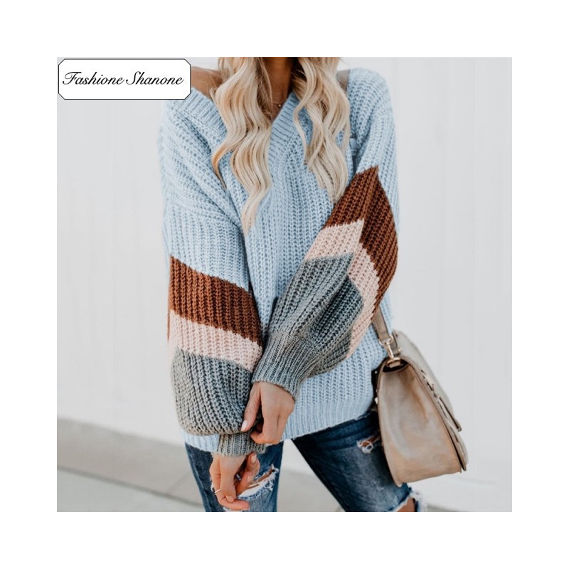 Fashione Shanone - Striped V neck sweater
