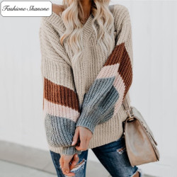 Fashione Shanone - Striped V neck sweater