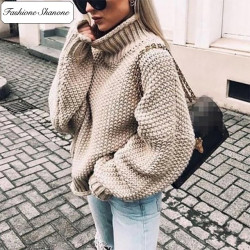 Fashione Shanone - Loose turtleneck sweater