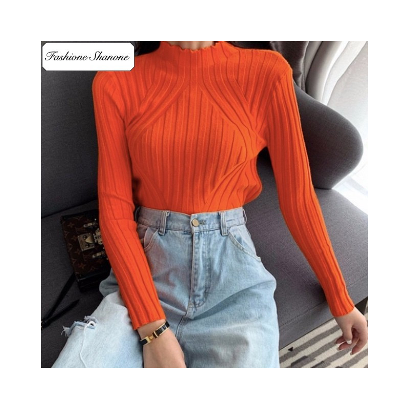 Fashione Shanone - Orange high neck sweater