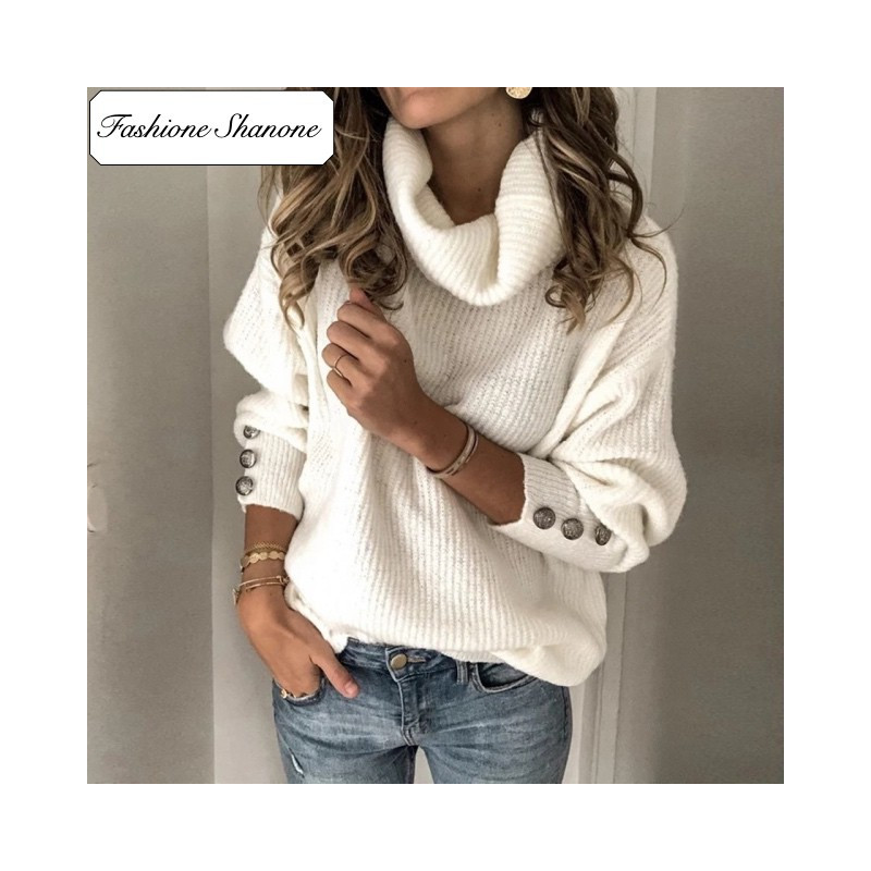 Fashione Shanone - Turtleneck sweater with buttons