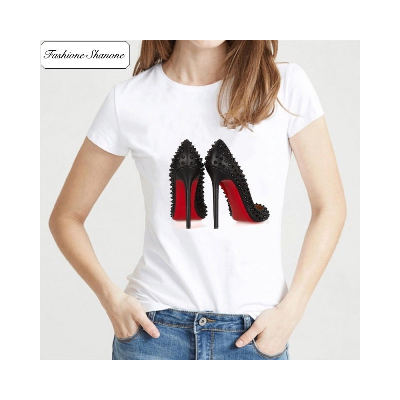 Fashione Shanone - Red bottom pumps T-shirt