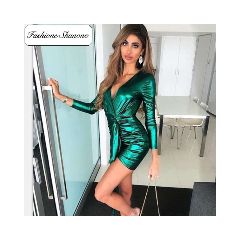 Fashione Shanone - Green wrap dress