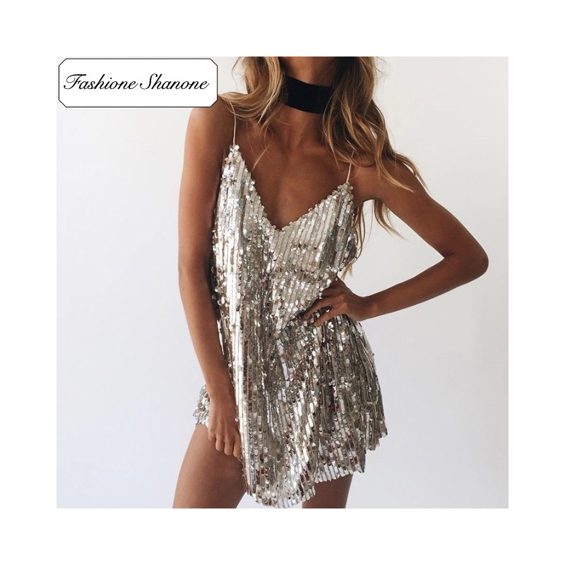 Fashione Shanone - Silver sequined dress