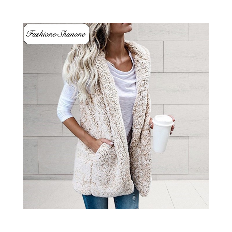 Fashione Shanone - Sleeveless fluffy jacket