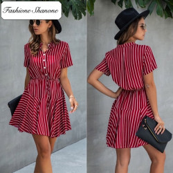 Fashione Shanone - Short sleeves stripped dress