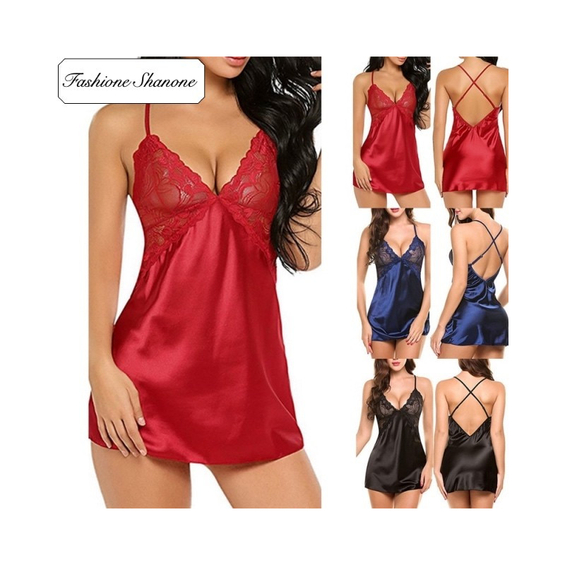 Fashione Shanone - Satin and transparent lace babydoll