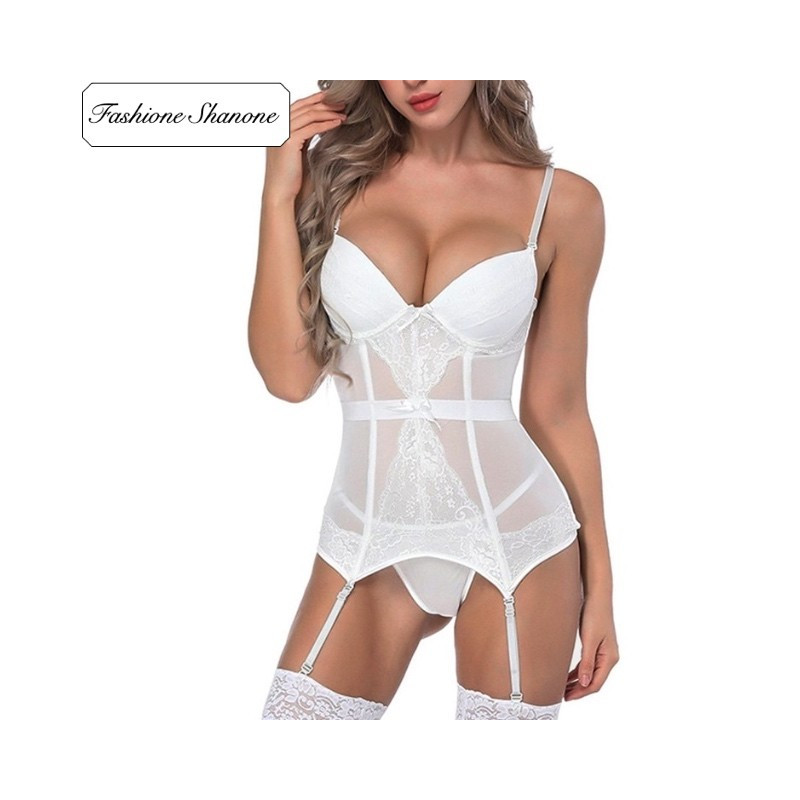 Fashione Shanone - Garter blet corset and thong set