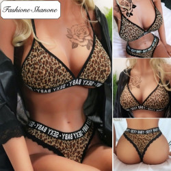 Fashione Shanone - Leopard thong and bra set