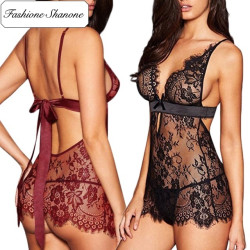 Fashione Shanone - Matching lace dress anf thong nightwear set