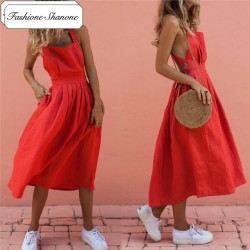 Fashione Shanone - Robe longue rouge