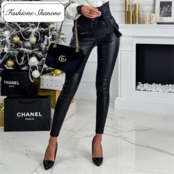 Fashione Shanone - High waist leather pants