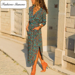 Fashione Shanone - Robe longue tigré