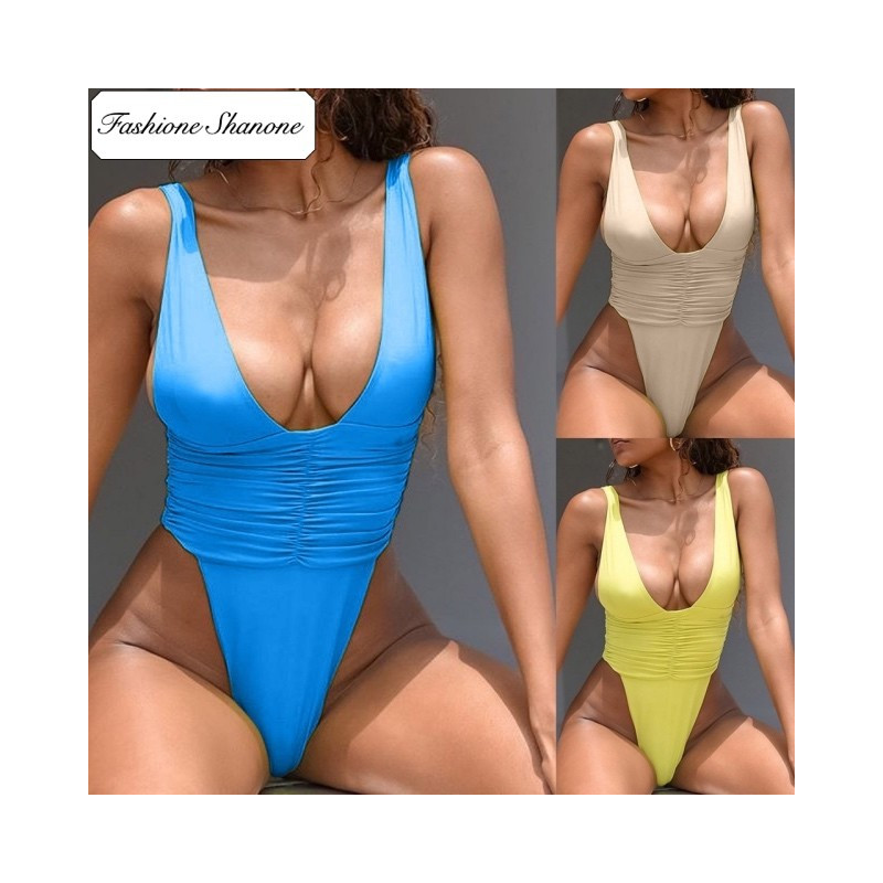Fashione Shanone - Plunging neckline one piece swimsuit
