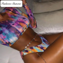 Bikini avec top manches longues multicolore
