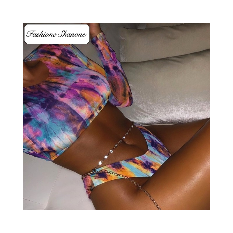 Fashione Shanone - Bikini avec top manches longues multicolore