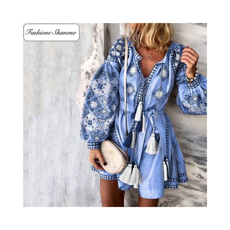 Fashione Shanone - Blue bohemian dress