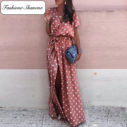 Fashione Shanone - Robe longue rose à pois